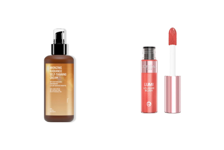  bronzing drops de Freshly y Glow Paradise Lip & Cheek Tint de L’Oréal para aportar luminosidad al rostro.